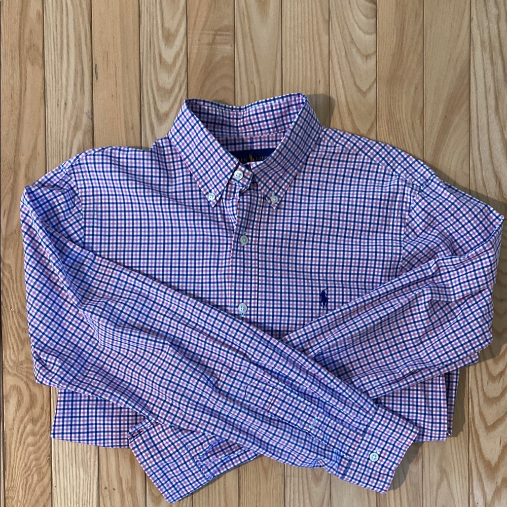 Men’s Polo Ralph Lauren Checkered Shirt - Blue and Pink